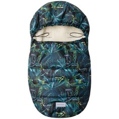 Конверт зимний меховой AMAROBABY Snowy Baby Тропики, черный, 85 см.