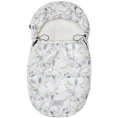 Конверт зимний меховой AMAROBABY Колос, белый, 85 см.