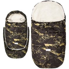 Конверт-трансформер зимний меховой AMAROBABY Snowy Travel, Гранит, черный, (85-105см)