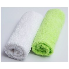 Amarobaby Салфетка для кормления Soft Care, 2 шт., белый/зеленый