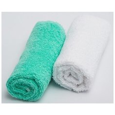 Amarobaby Салфетка для кормления Soft Care, 2 шт., белый/мята