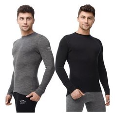 Термофутболка мужская Norveg Soft 14SM1RL с длинным рукавом, серый меланж, S