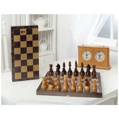 Шахматы гроссмейстерские деревянные с венге доской, рисунок золото объедовская фабрика игрушки 196-18