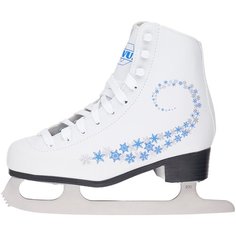 Фигурные коньки Novus AFSK-20 белый/сине-серые звезды р. 31