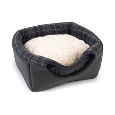 Лежак-домик 2 в 1 Beeztees "Любимчик", серая клетка, 40x40x40 см