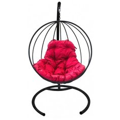 Подвесное кресло-кокон M-GROUP Круг, черный/красный