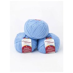 Пряжа из троицка "Кроха" (3 мотка), 135м. 50г, 05-Голубой Троицкая камвольная фабрика