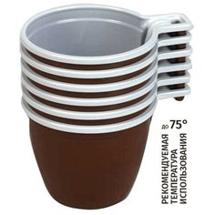 Чашка одноразовая Комус хол/гор, 200 мл, коричн./бел., ПП, 50шт./уп