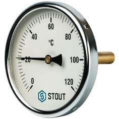 Stout термометр биметаллический с погружной гильзой корпус 100 мм, гильза 75 мм