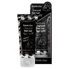 FARMSTAY Маска пленка очищающая с углем. Charcoal black head peel-off mask pack, 100 гр.