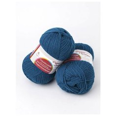 Пряжа из троицка "Подмосковная" (2 мотка), 250м. 100г, 14-Морская_волна Троицкая камвольная фабрика