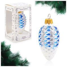 Елочное украшение "Шишка Русские Узоры", в подарочной упаковке h-9 см, Карнавал премьер