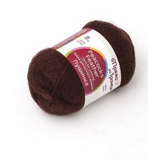 Пряжа пушинка (1 моток), 225м. 50г, Пряжа из Троицка, 17-Шоколад Троицкая камвольная фабрика
