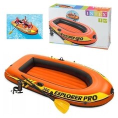 Лодка "Explorer Pro 200" насос+весла (196х102х33см) Intex