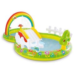 Игровой центр (290х180х104см) "Мой сад" с разбрыз., горкой и игрушками, 450л, до 54кг, от 2 лет Intex