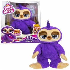 Интерактивная игрушка 1TOY ZURU Ленивец PetsAlive (26 см) cо звук эффектами, танцует (3 мелодии) , виляет попой, закрывает глаза Т19550