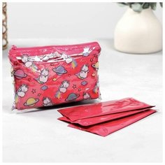 Sima Land Косметичка с влажными салфетками «Единорожка» в косметичке 15,5х10 см, 10шт, фуксия Сима ленд