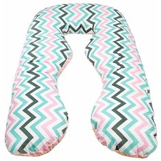 Подушка для беременных анатомическая AmaroBaby 340х72 (Зигзаг розовый)
