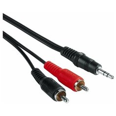 Адаптер HAMA Jack 3.5 (m) - 2хRCA (m) (00043333), черный, 2 м