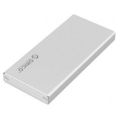 Orico Внешний контейнер для SSD M-SATA SSD, алюминевый корпус, серебро, ORICO MSA-U3-SV