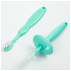 Roxy-kids Набор: зубная щетка и щетка-массажер для малышей, цвет микс