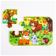 Крошка Я Пазл для ванны (головоломка), «Лесные зверята», 6 деталей