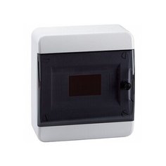 Распределительный шкаф OptiBox P, 8 мод., IP41, навесной, пластик, прозрачная черная дверь | код. 117915 | КЭАЗ