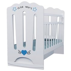 Кровать детская Little Heart (фигур.спин., колесо-качалка с маятником) (белый) Волжская деревообрабатывающая компания