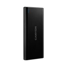 CANYON PB-106 Power bank 10000mAh Li-poly battery, Input 5V/2A, Output 5V/2.1A(Max), USB cable length 0.3m, 140*68*16mm, 0.24Kg, Black