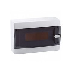 Распределительный шкаф OptiBox P, 12 мод., IP41, навесной, пластик, прозрачная черная дверь | код. 145776 | КЭАЗ
