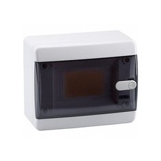 Распределительный шкаф OptiBox P, 6 мод., IP41, навесной, пластик, прозрачная черная дверь | код. 145774 | КЭАЗ