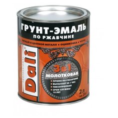 Чёрный молотковая Грунт-Эмаль по ржавчине 2л (4шт) Рогнеда (20460) Dali