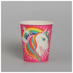 Стакан бумажный «Единорог и радуга», набор 6 шт., 220 мл Страна Карнавалия