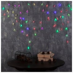 Гирлянда "Бахрома" 3 х 0.5 м с насадками "Ёлки и снежинки", IP20, прозрачная нить, 80 LED, свечение RG/RB, мигание, 220 В Luazon Lighting