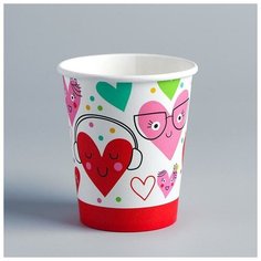 Стакан бумажный «Сердца», набор 6 шт. Страна Карнавалия