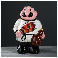 Копилка "Шашлычник", глянец, разноцветная, 30 см Керамика ручной работы