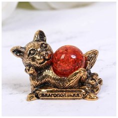 Фигурка с камнем "Благополучия", кошка Семейные традиции