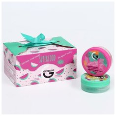 Подарочный набор Greenini Super Food: мультисорбет для лица, 50 мл + жидкие гелевые патчи для глаз, 50 мл
