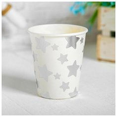 Стакан бумажный «Звёзды», набор 6 шт., цвет серебряный Страна Карнавалия