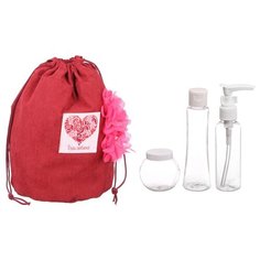 Набор "Только для тебя": косметичка-мешок и 3 ёмкости для косметики Чистое счастье