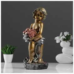 Фигура "Мальчик с корзиной" бронза 50х23х20см Хорошие сувениры