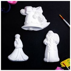 Набор под раскраску с подвесом "Новогодний со снегурочкой" 12х8 см - 3 шт Хорошие сувениры