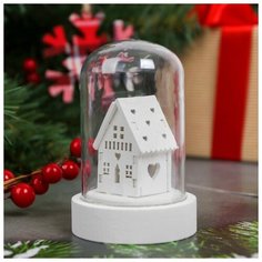 Новогодний сувенир с подсветкой «Зимний домик» Лесная мастерская