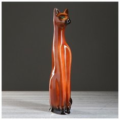 Копилка "Кот", глазурь, коричневая, 48 см Керамика ручной работы