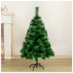 Кедр зеленый 120 см, d нижнего яруса 80 см, d иголок 10 см, 110 веток, металл подставка Зимнее волшебство