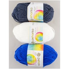 Пряжа "Детская новинка" (3 мотка), 50г., 200м, пехорка, 01, 255, 26