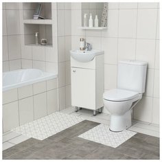 Набор ковриков для ванны и туалета, 2 шт: 50×52, 50×85 см, ПВХ Алеана