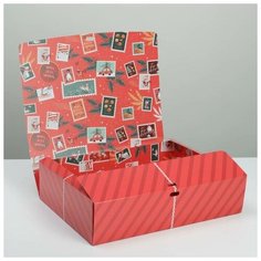 Коробка складная двухсторонняя «Почта новогодняя», 31 × 24,5 × 9 см АСТ