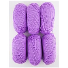 Пряжа Пехорка Детская новинка, 100 % акрил, 50 г, 200 м, 6 шт., 389 светлая фиалка