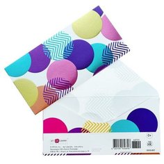 Конверт для денег "Универсальный" шарики, белый фон, конгрев, тиснение (5 шт) Арт & Дизайн